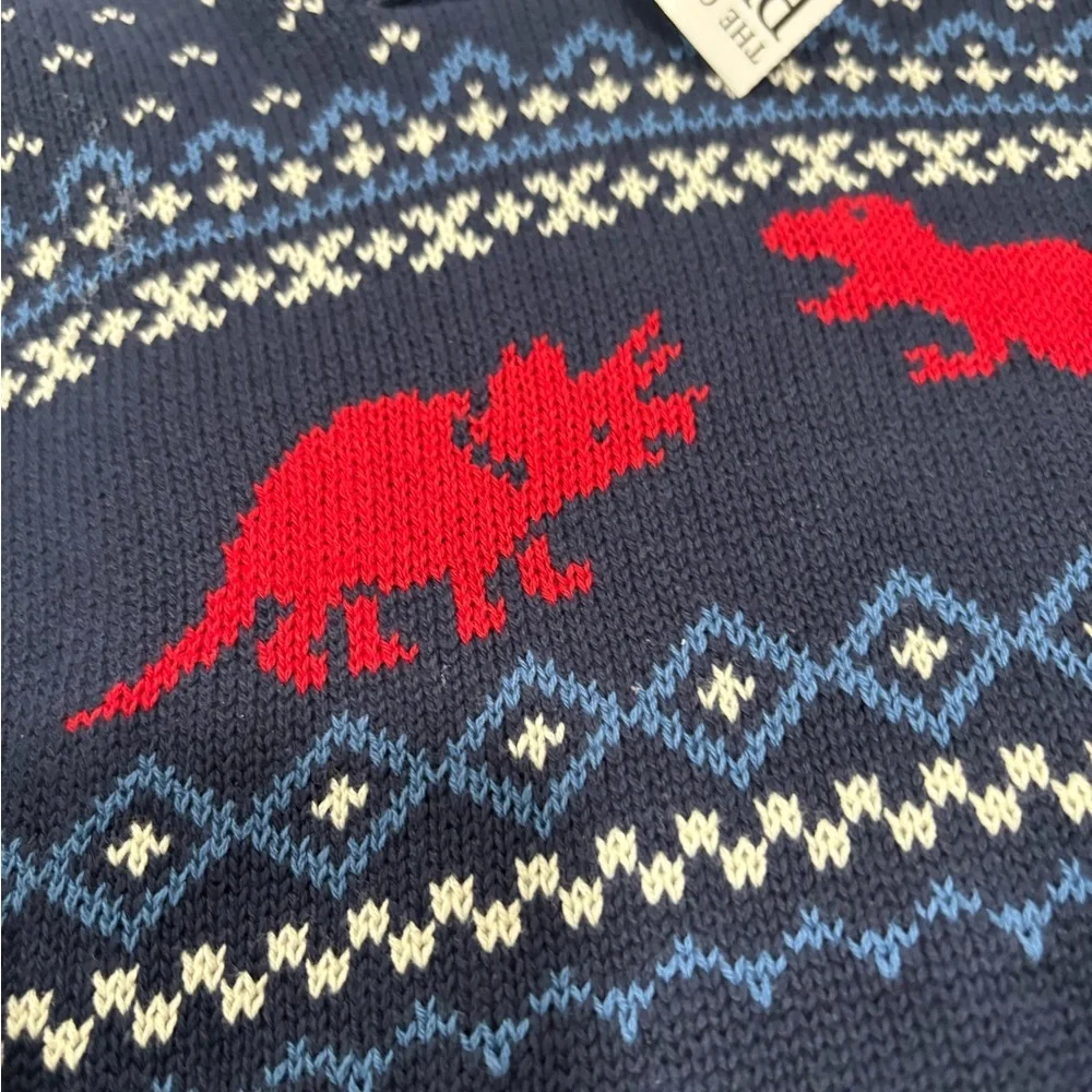 Children’s Place Dino Sweater | Navy Fair Isle | Size 5T | NWT
